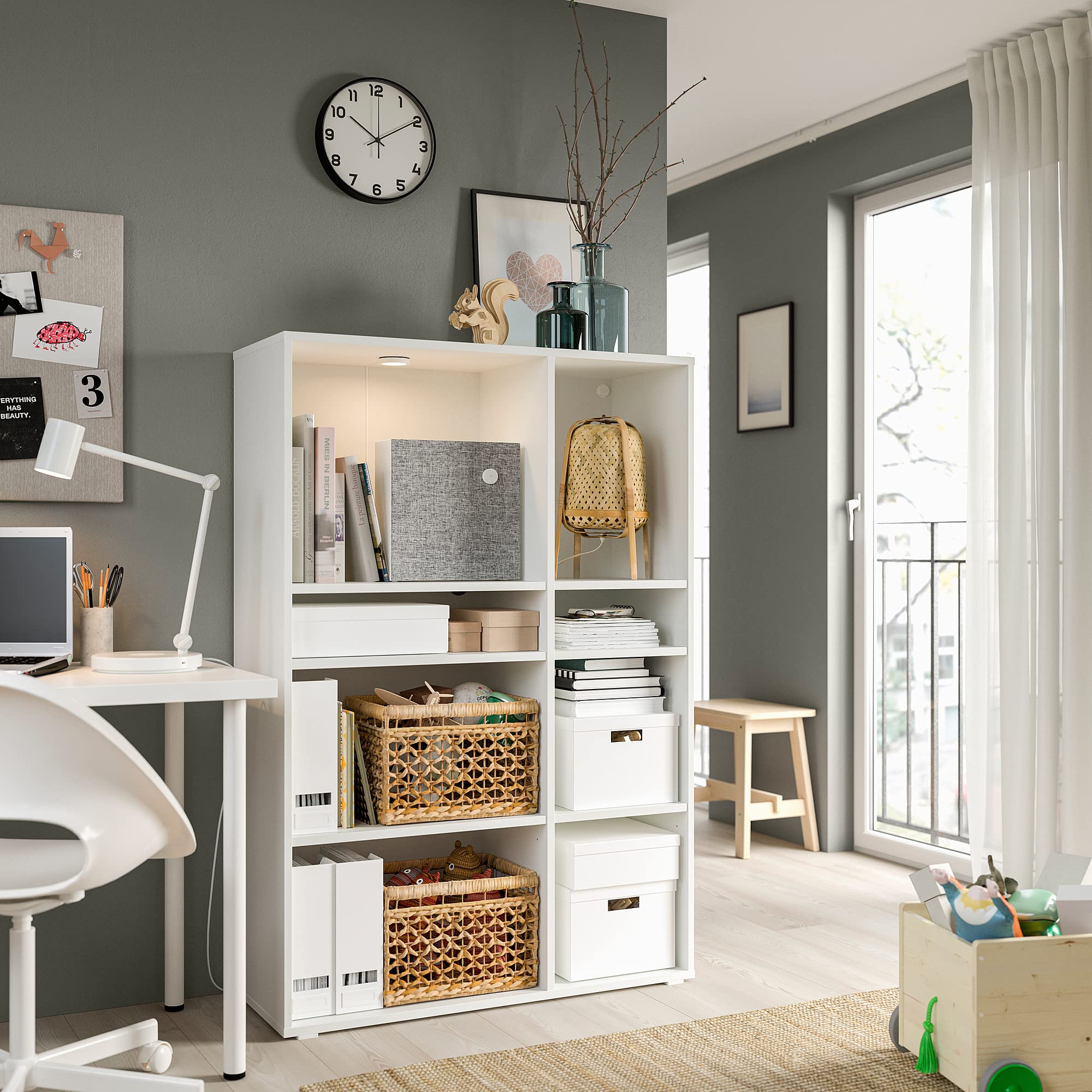 Amazon｜IKEA VIHALS 棚ユニット 棚6枚付き 95x37x140cm ホワイト